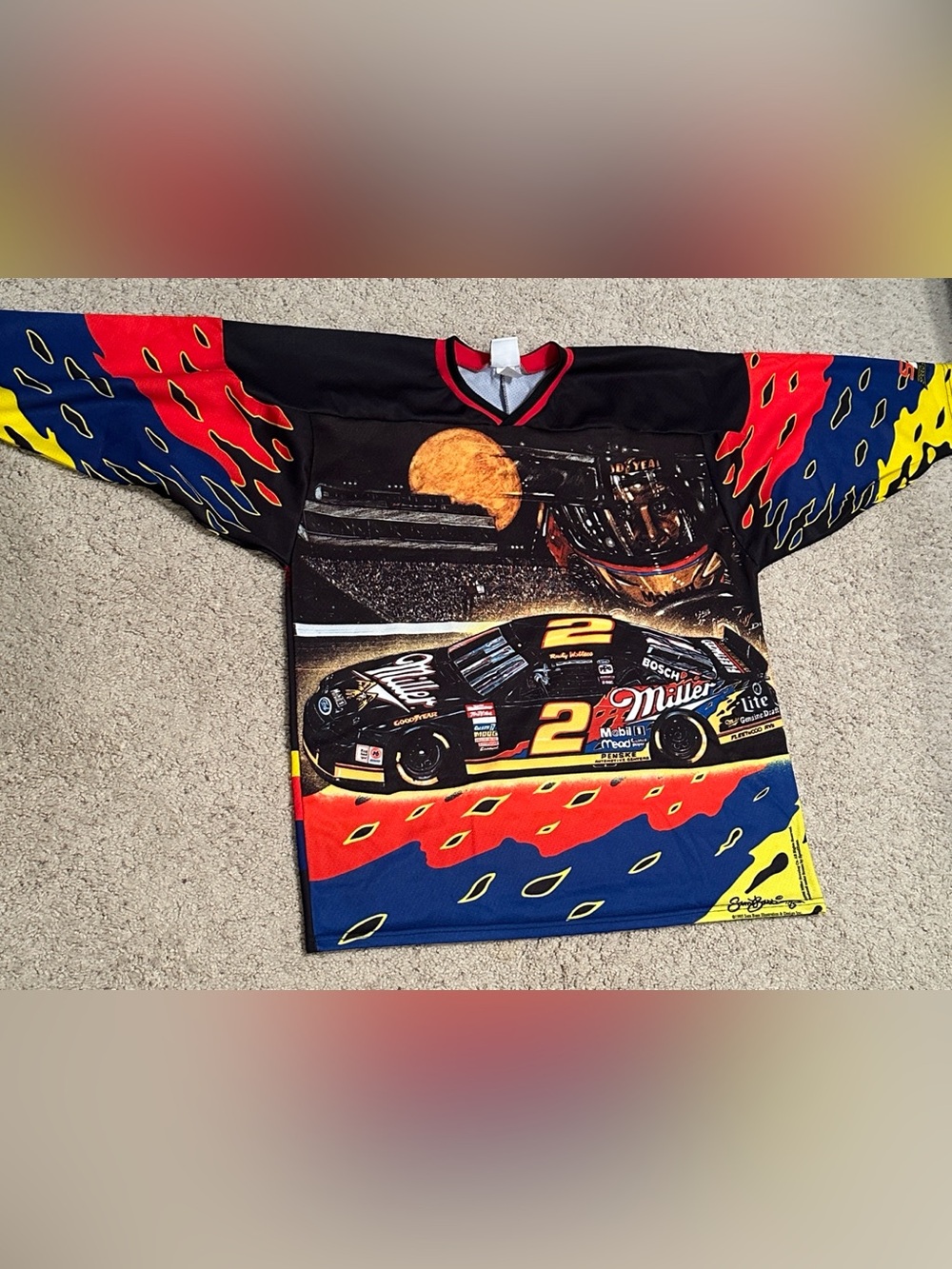 Vintage 1990s Speed Zone Rusty Wallace NASCAR Jersey